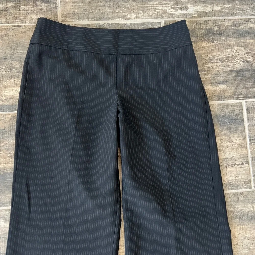 The Limited Dress Pants Womens 6 Black Pinstripe Cassidy Fit Wool Blend Wide Leg